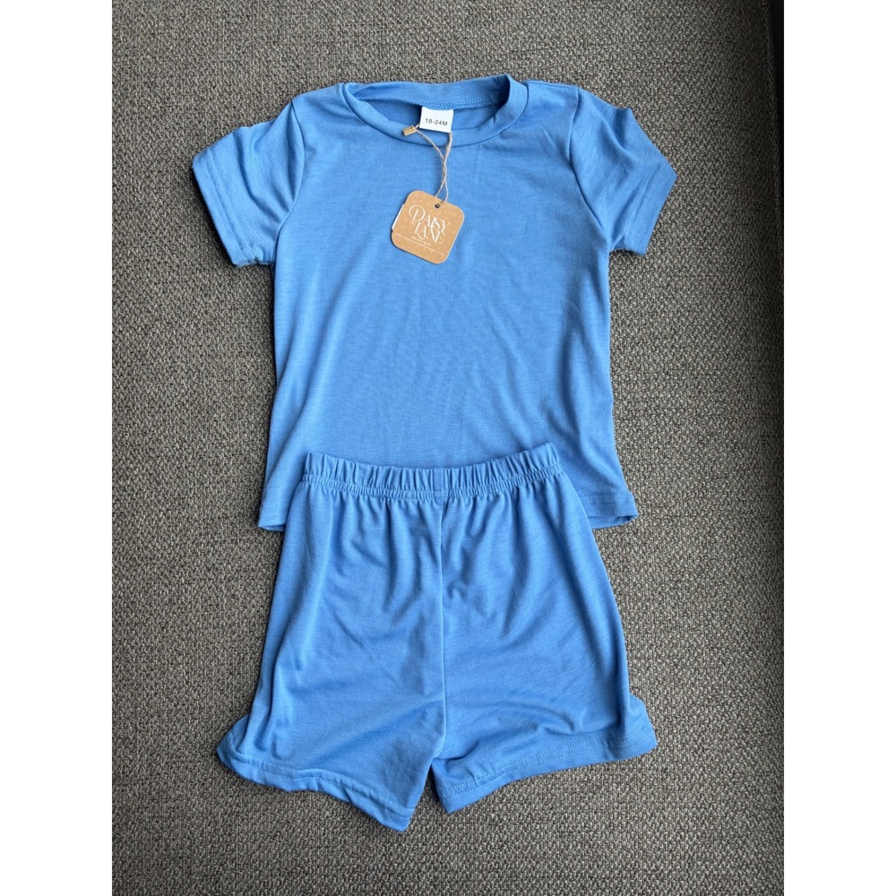Daisy Lane Boutique Toddler Blue Short Sleeve‎ Shirt and Shorts Set 18-24M NEW